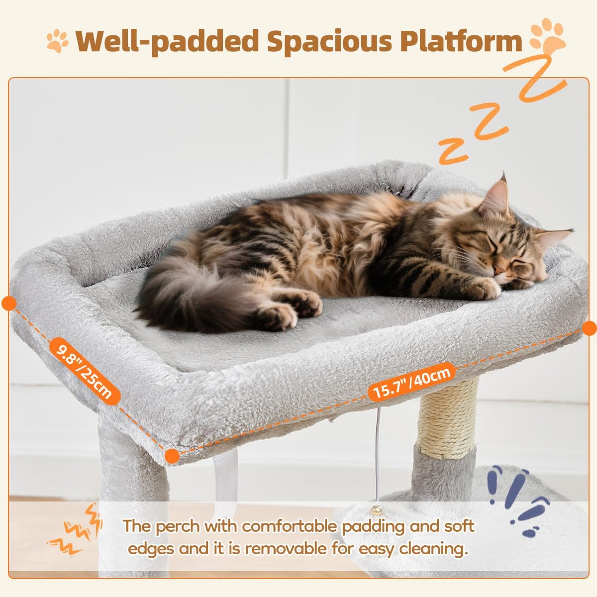 Detalle de Taoqimiao Cat Tree 98cm for indoor cats