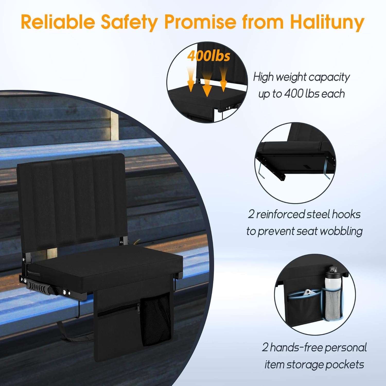Thumbnail 5 de Halituny Stadium Seat with Back Support 400 lb