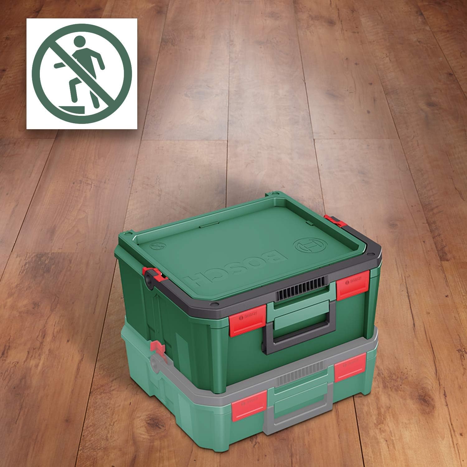 Detalle 1 de Bosch 1600A01SR4 SystemBox M – walizka narzędziowa, 8 przegródek, 10 l