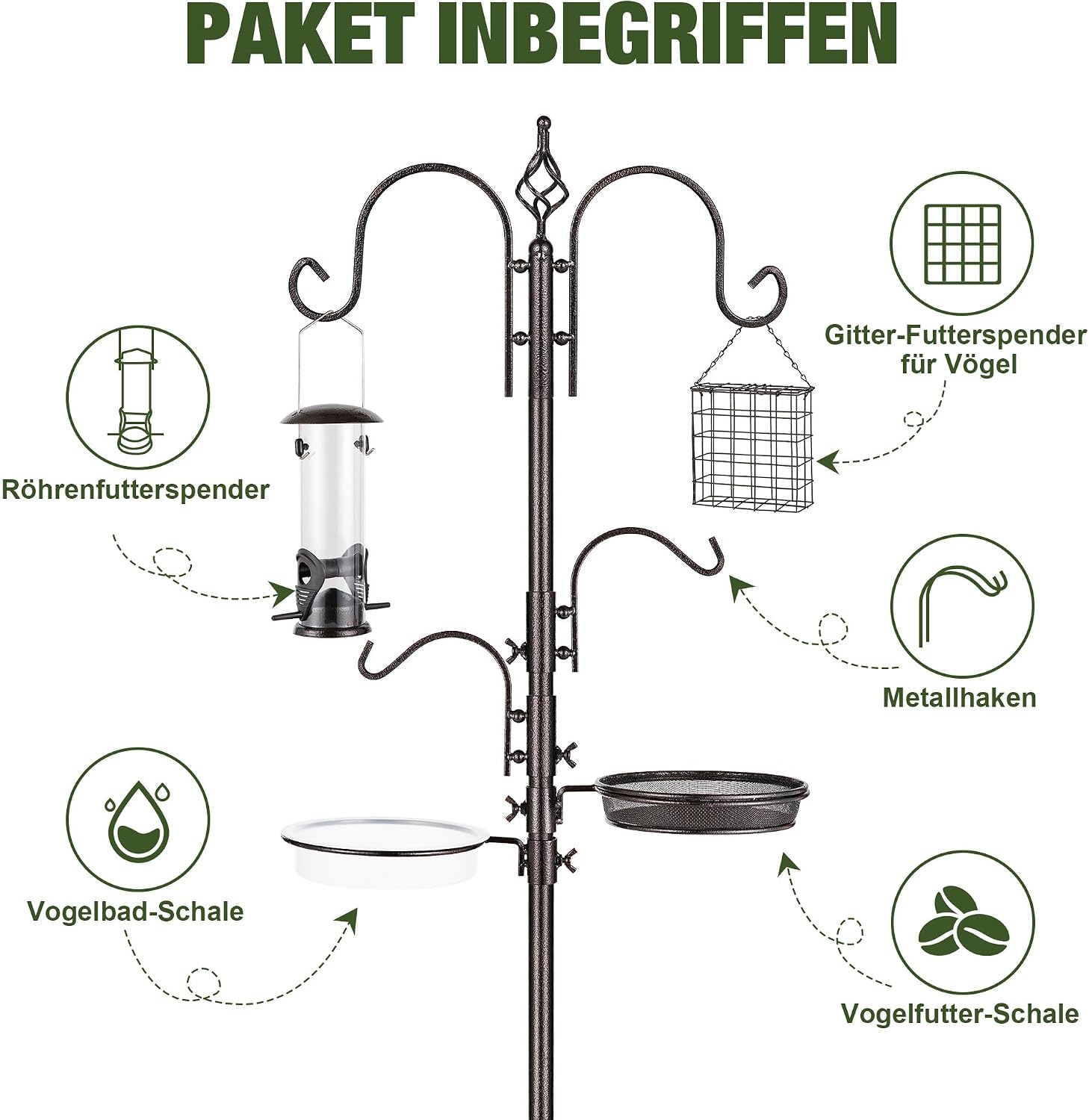 Detalle 2 de Urban Deco Vogelfütterungsstation Kit 91 Zoll