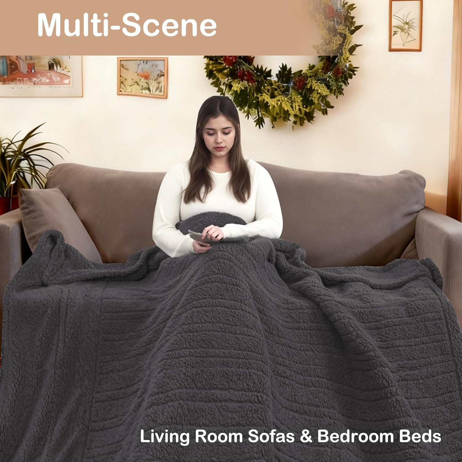 Detalle de Eydna Electric Heated Blanket Full 72"×84"