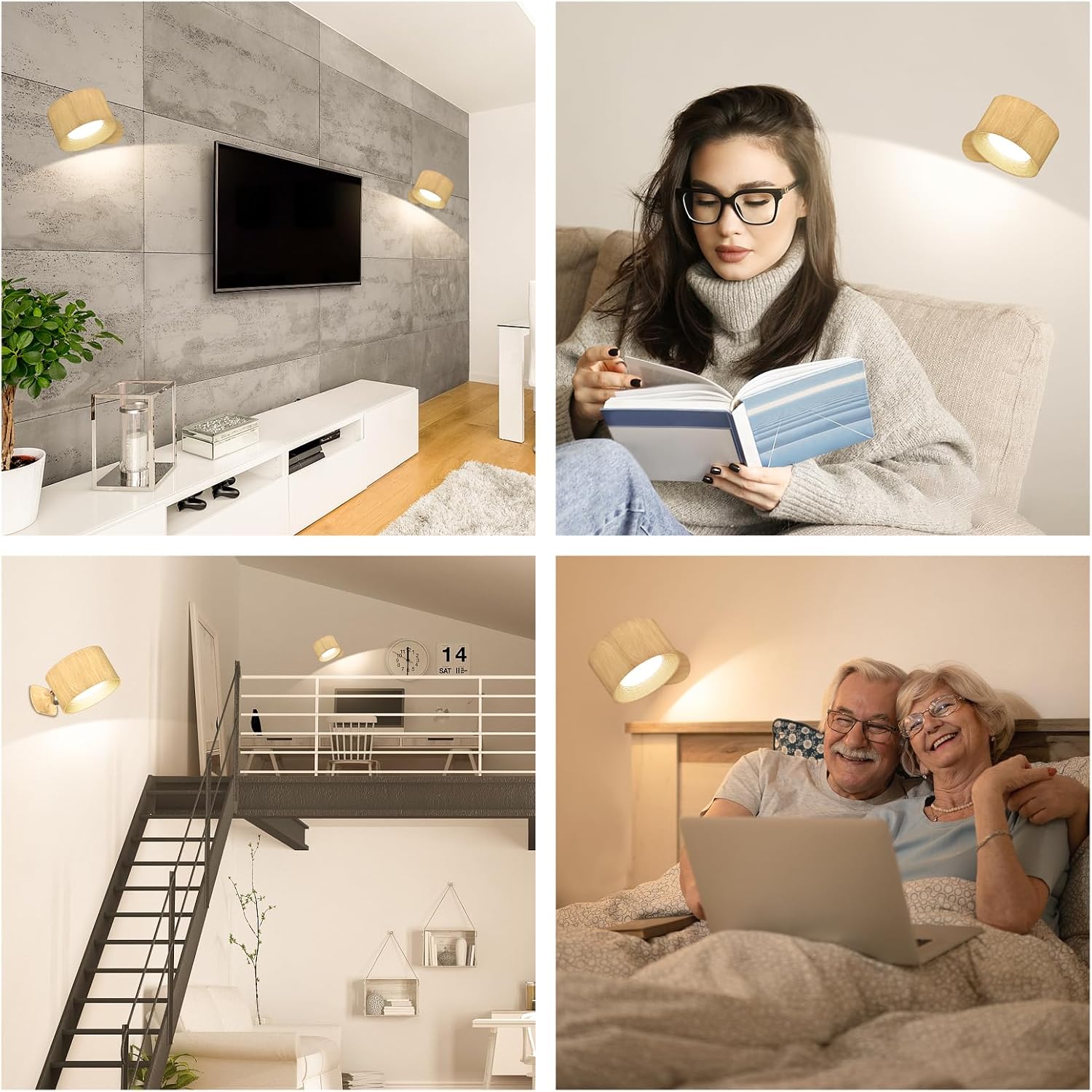 Thumbnail 5 de Feallive LED-Wandleuchte für Innen mit Akku, Touch Control und 360°-Drehung