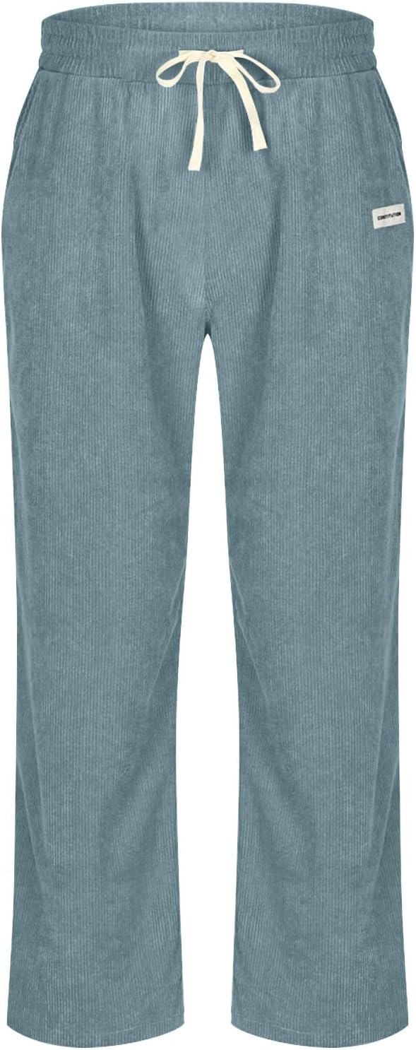 Thumbnail 2 de Pantaloni baggy uomo in velluto a coste con vita elasticizzata e cordino