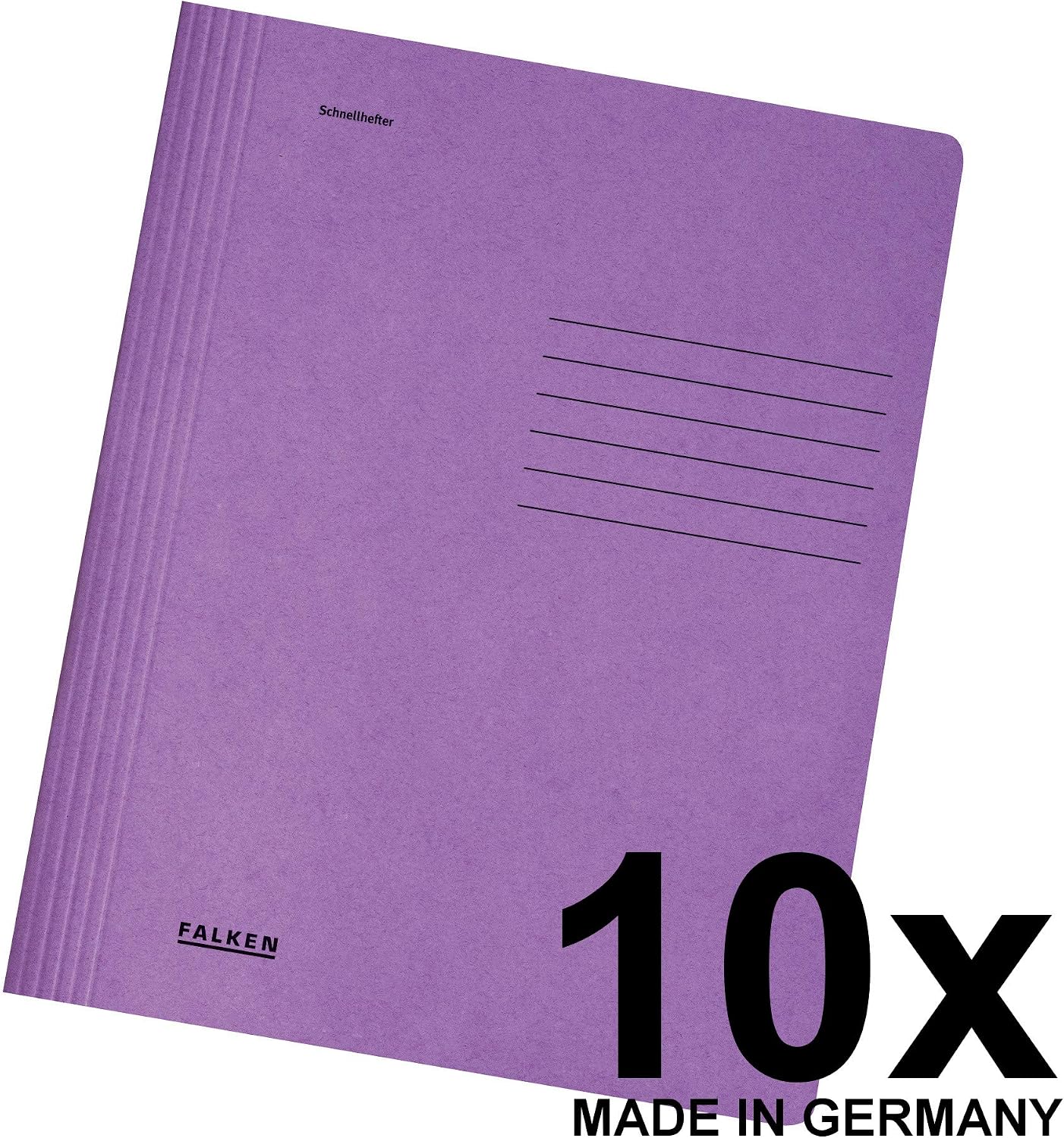 Detalle 2 de Falken Confezione da 10 raccoglitori ad alta velocità in viola (DIN A4) – Made in Germany, cartone riciclato, Blauer Engel