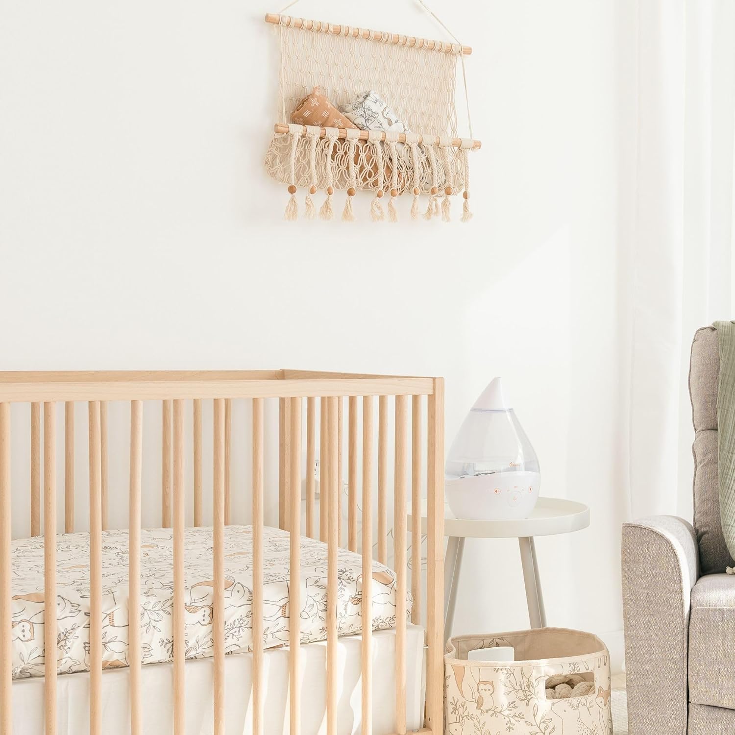 Thumbnail 6 de Crane Baby BC-180WD-3 Willow Macrame Hanging Storage Bin, Natural Cotton
