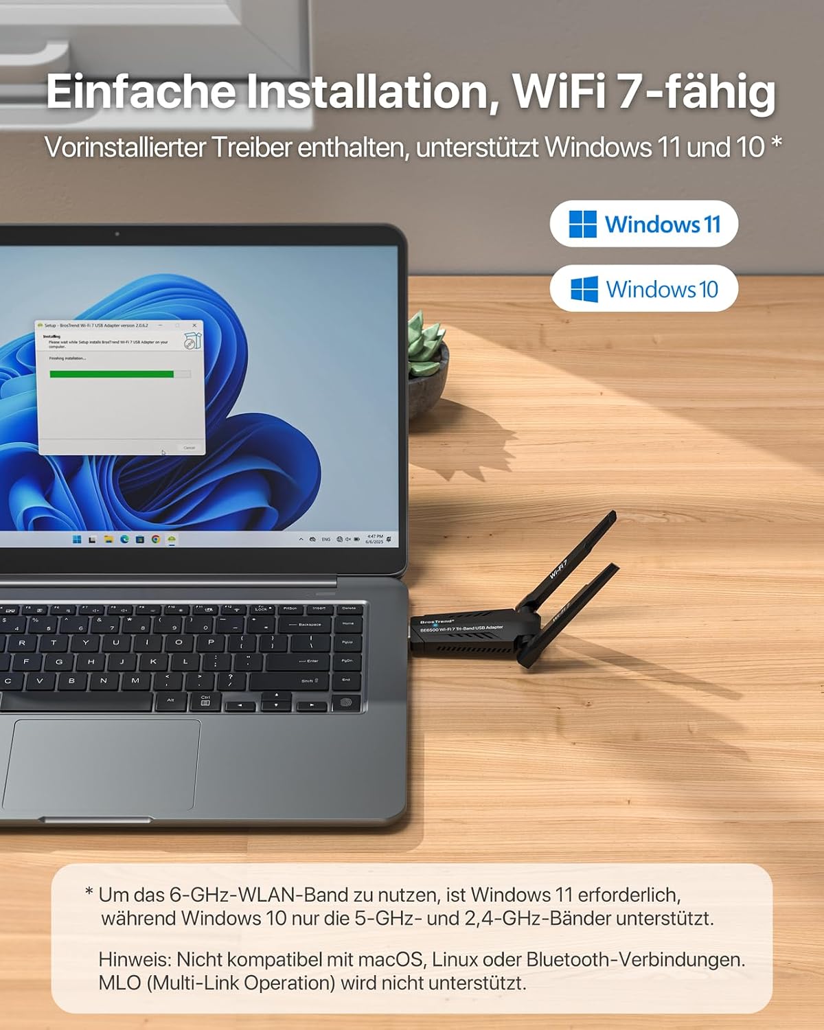 Detalle 2 de WLAN Stick BE6500 WiFi 7 für PC