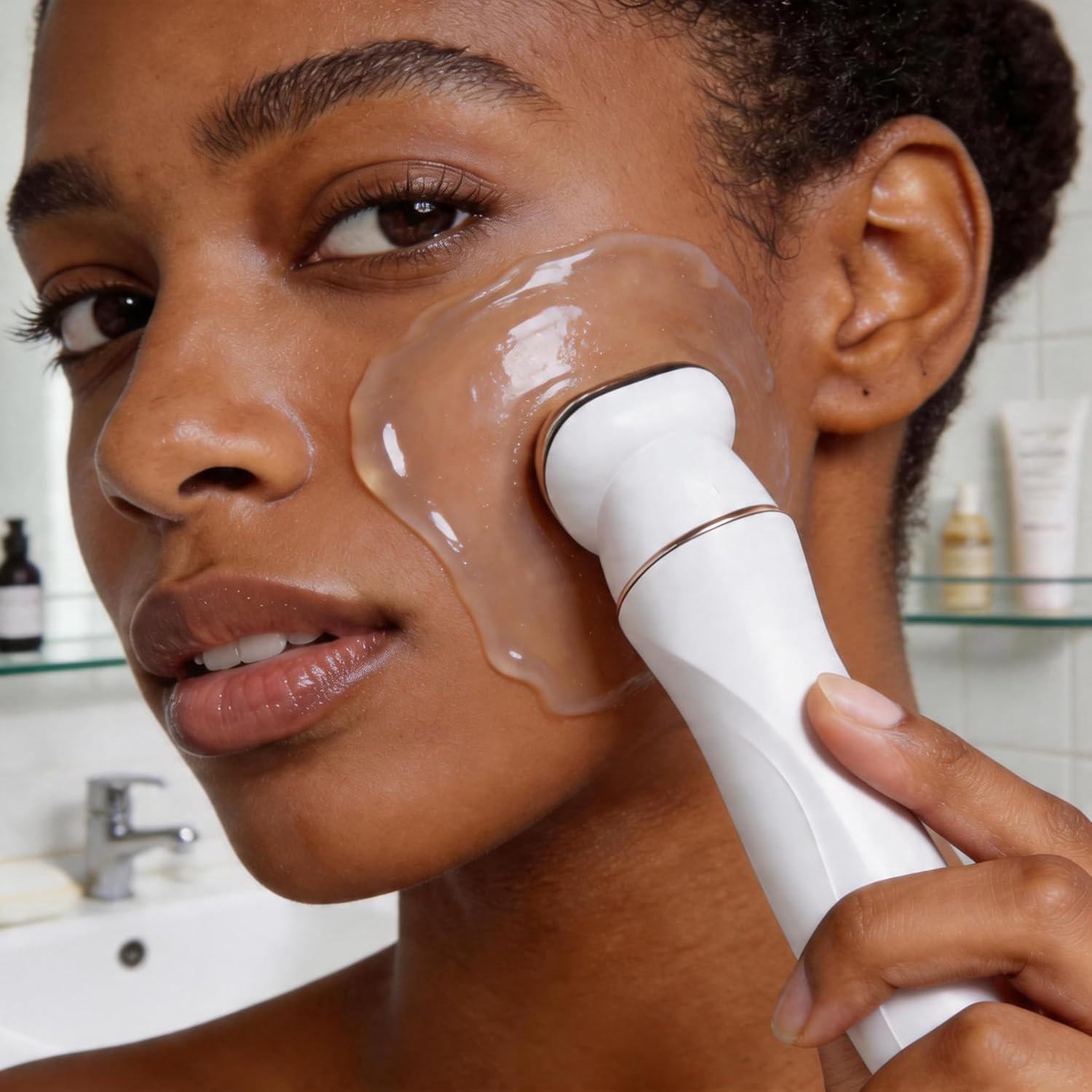 Detalle de JMFBeauty Dispositivo di radiofrequenza RF_EMS_VR per la casa – Cura viso e corpo con luce LED multipla