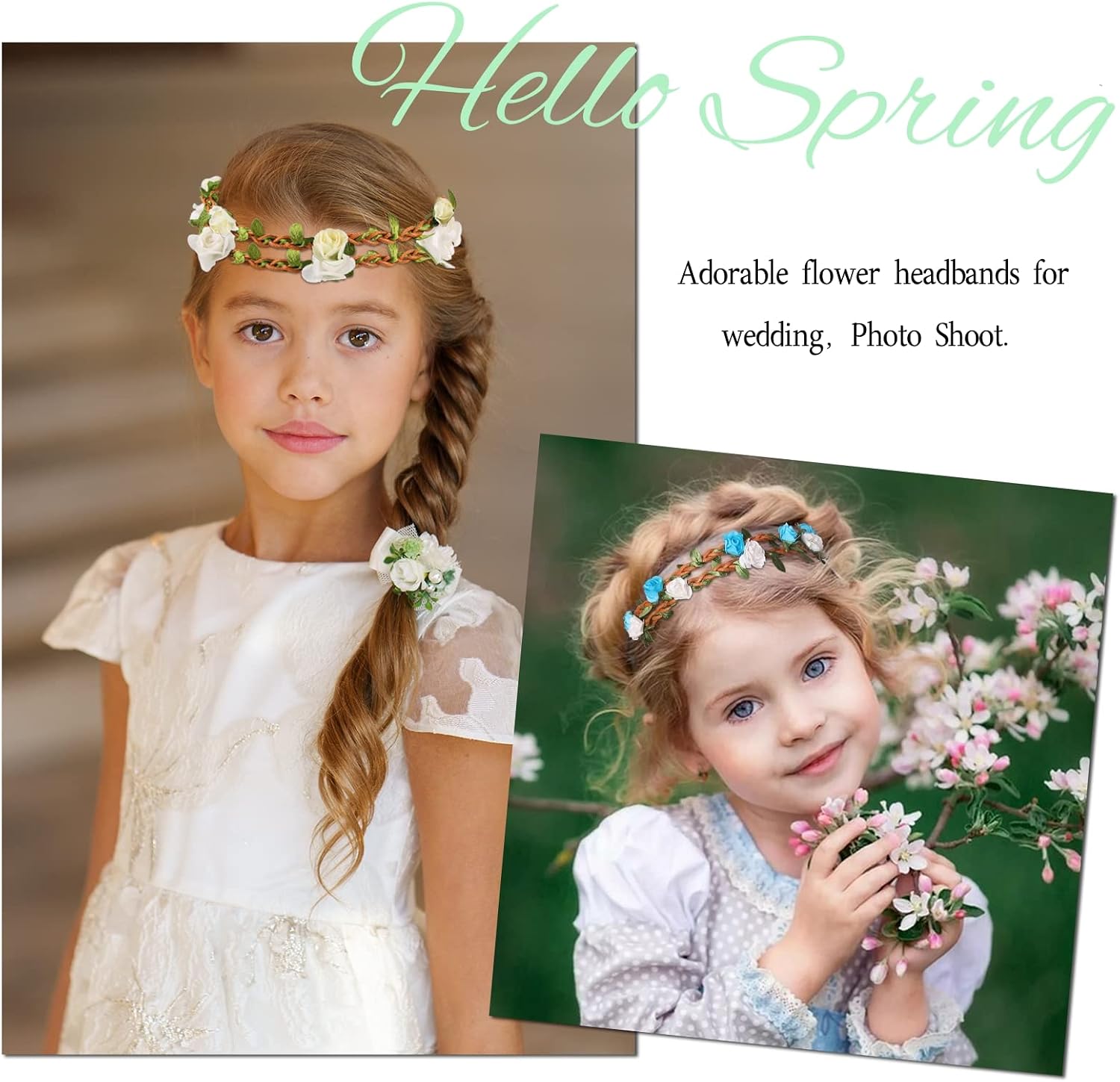 Detalle 2 de Candygirl – Couronnes de fleurs élastiques, 12 Pièces Boho pour fêtes et mariages