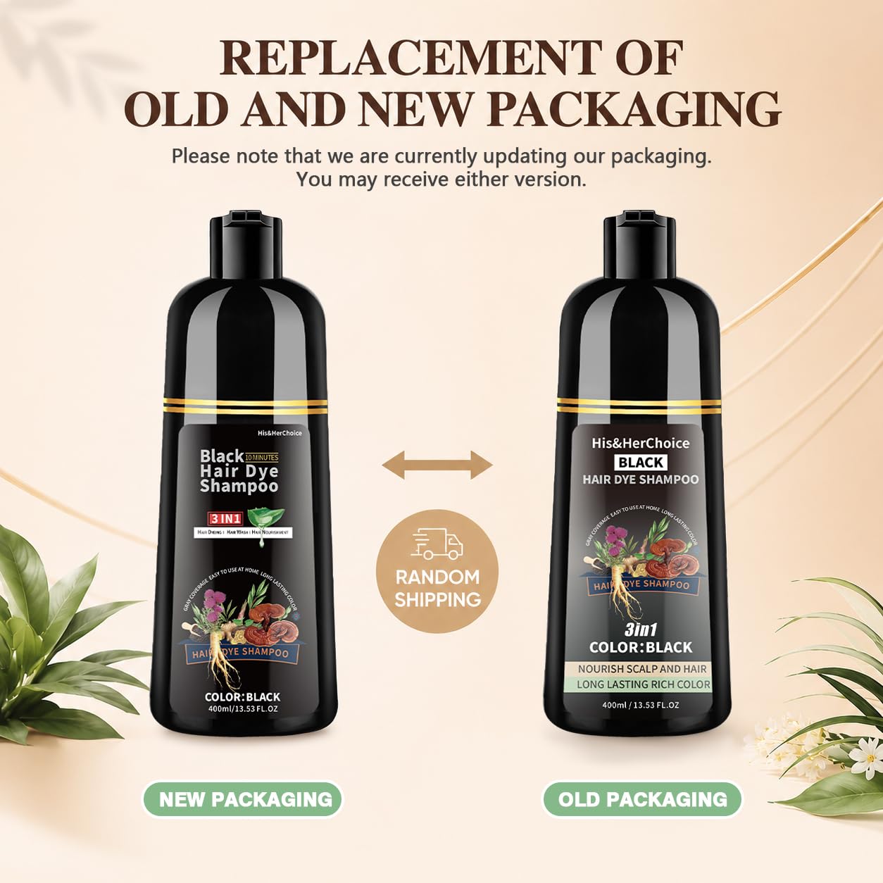 Detalle de Black Hair Dye Shampoo
