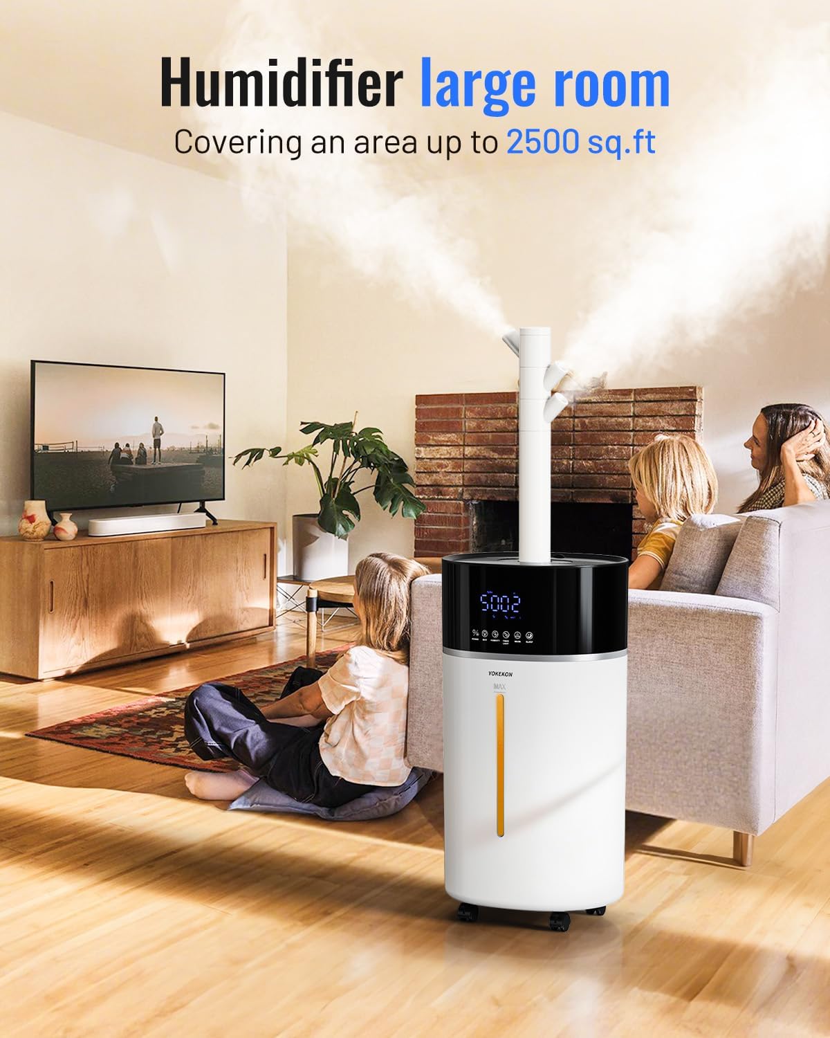 Detalle 2 de YOKEKON KC-MH-303-CA Cool and Warm Mist Humidifier, 18 L, 2,500 sq ft