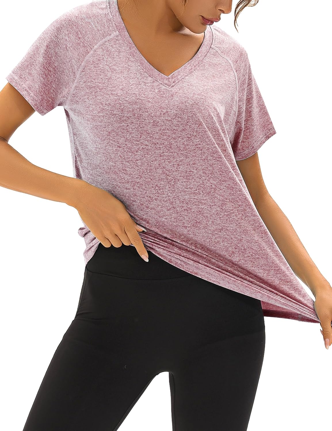 Thumbnail 3 de Wayleb Sportshirt Damen Kurzarm V-Ausschnitt – Leichtes, atmungsaktives Lauf- und Fitnessshirt