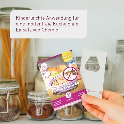 Detalle 2 de Plantura Schlupfwespen gegen Lebensmittelmotten, 9 Karten – natürliche Lösung für Mottenprobleme