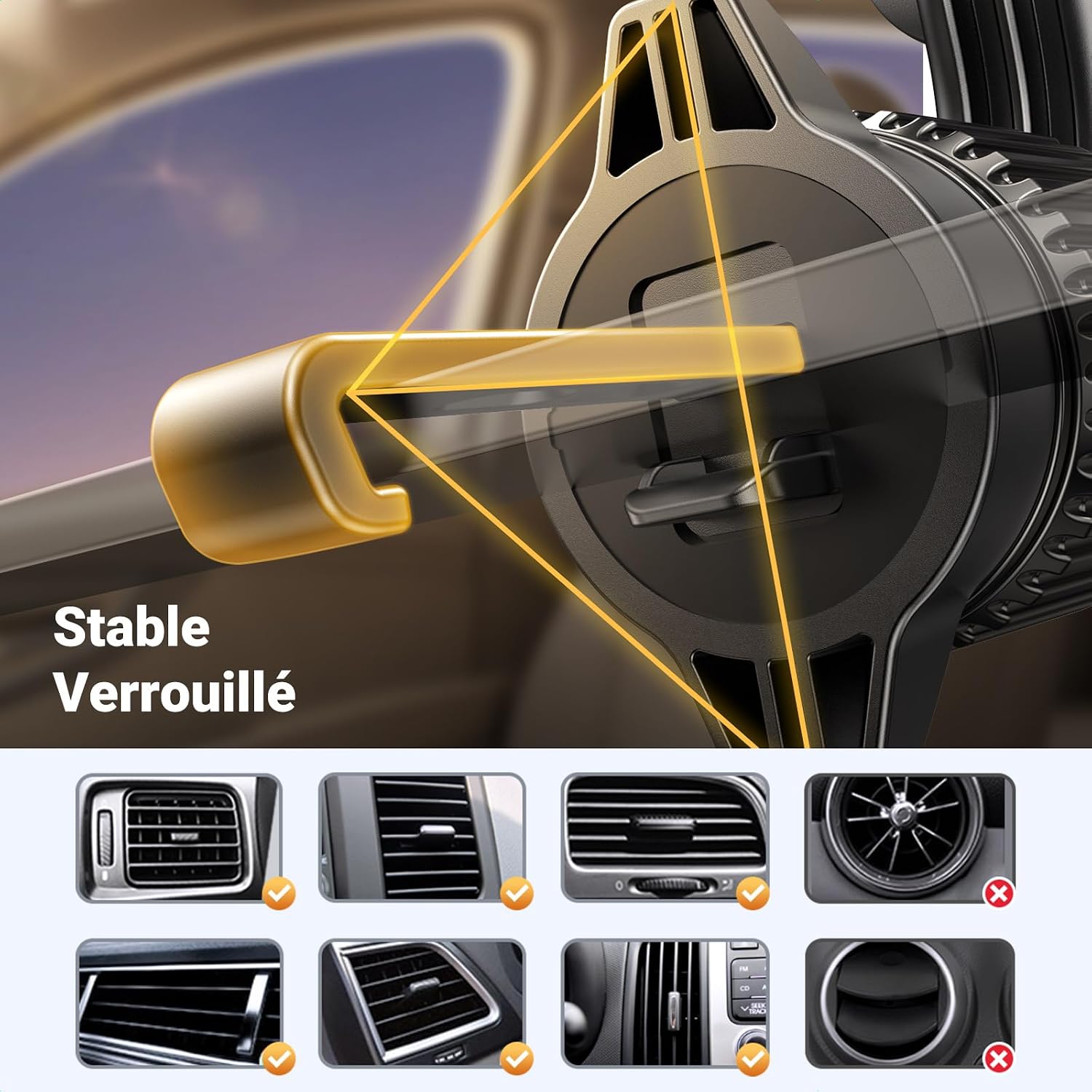 Thumbnail 4 de UGREEN Support Téléphone Voiture Rotation 360 Degrés