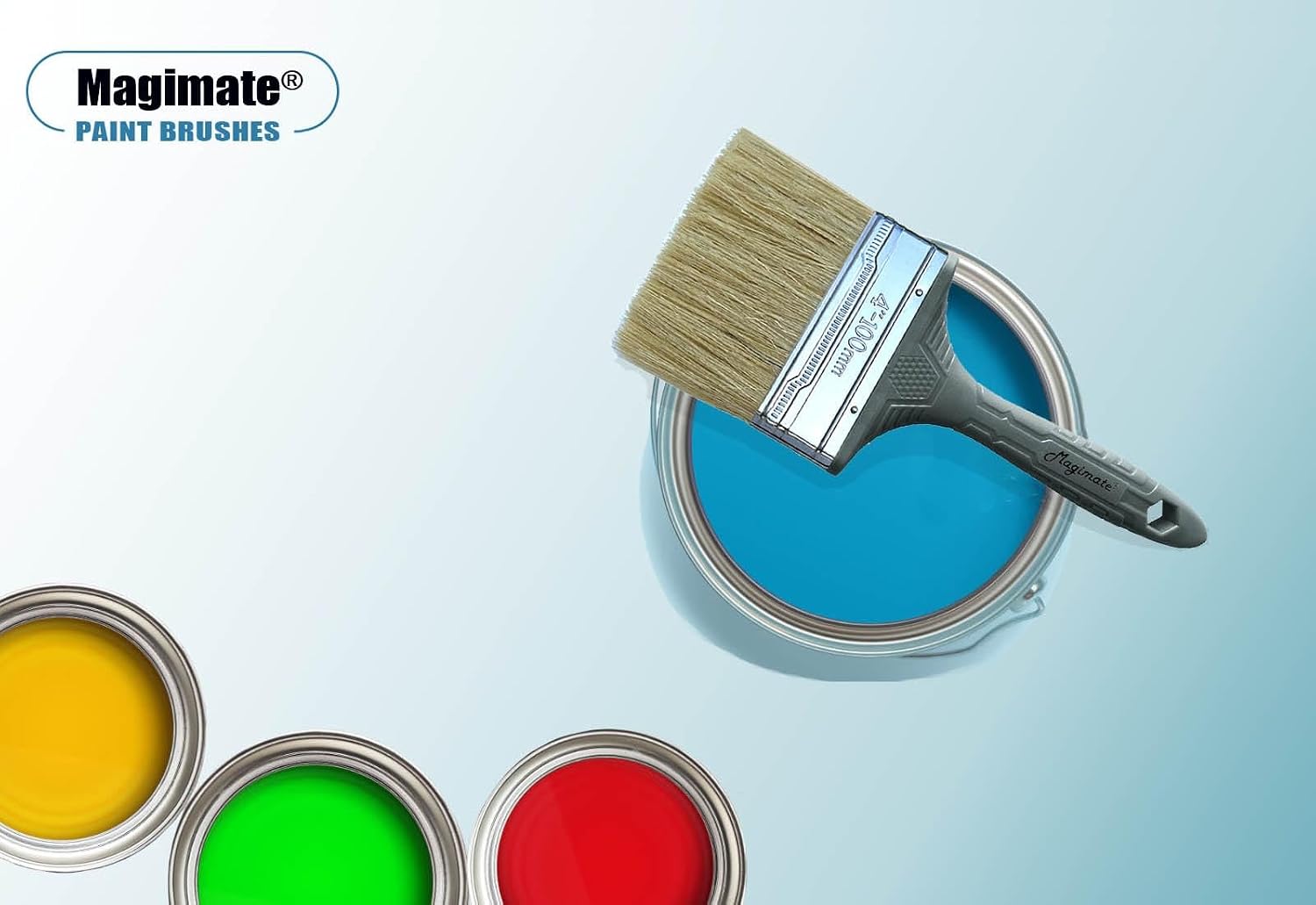 Thumbnail 6 de Magimate Bristle Paint Brush Set (1–4 Inch) for Walls, Trim and Wood Finishes