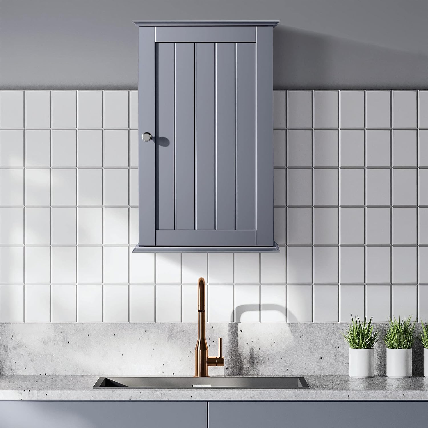 Thumbnail 4 de Yaheetech Bathroom Cabinet 35W x 55H cm 🚪
