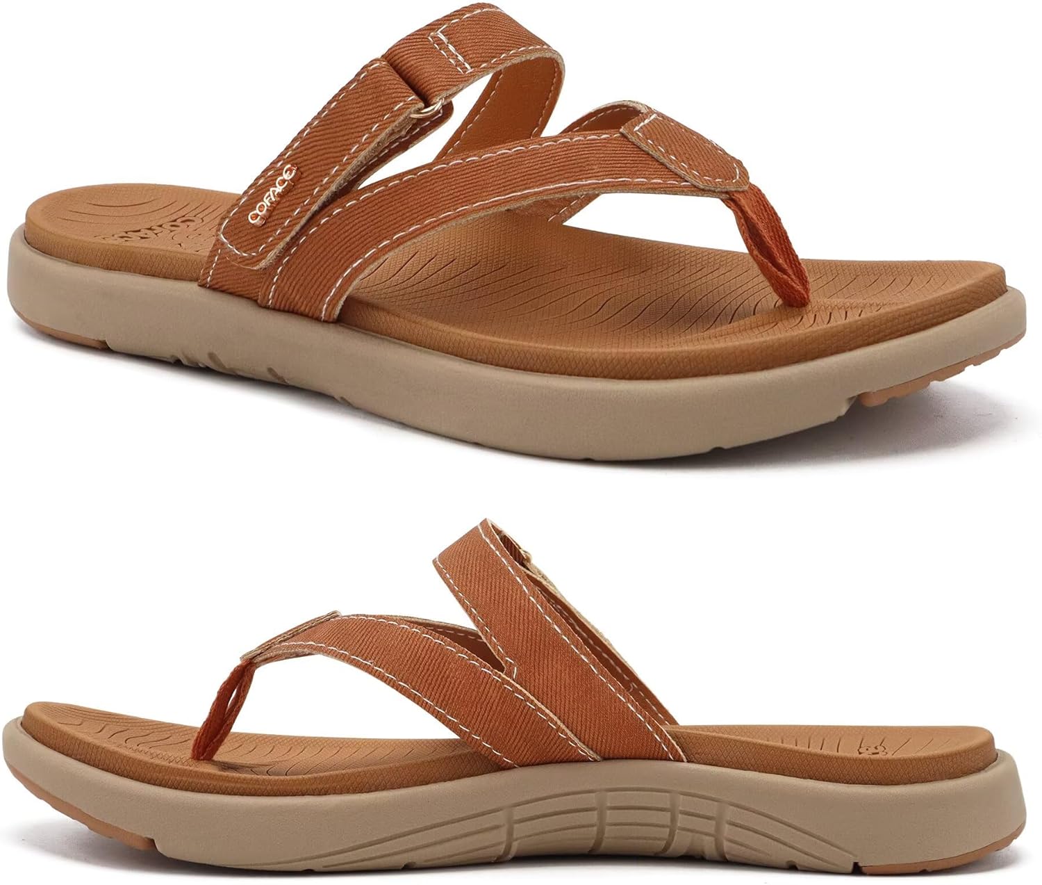 Detalle de COFACE Women's Orthotic Flip Flops with Arch Support and Cushioned Footbed