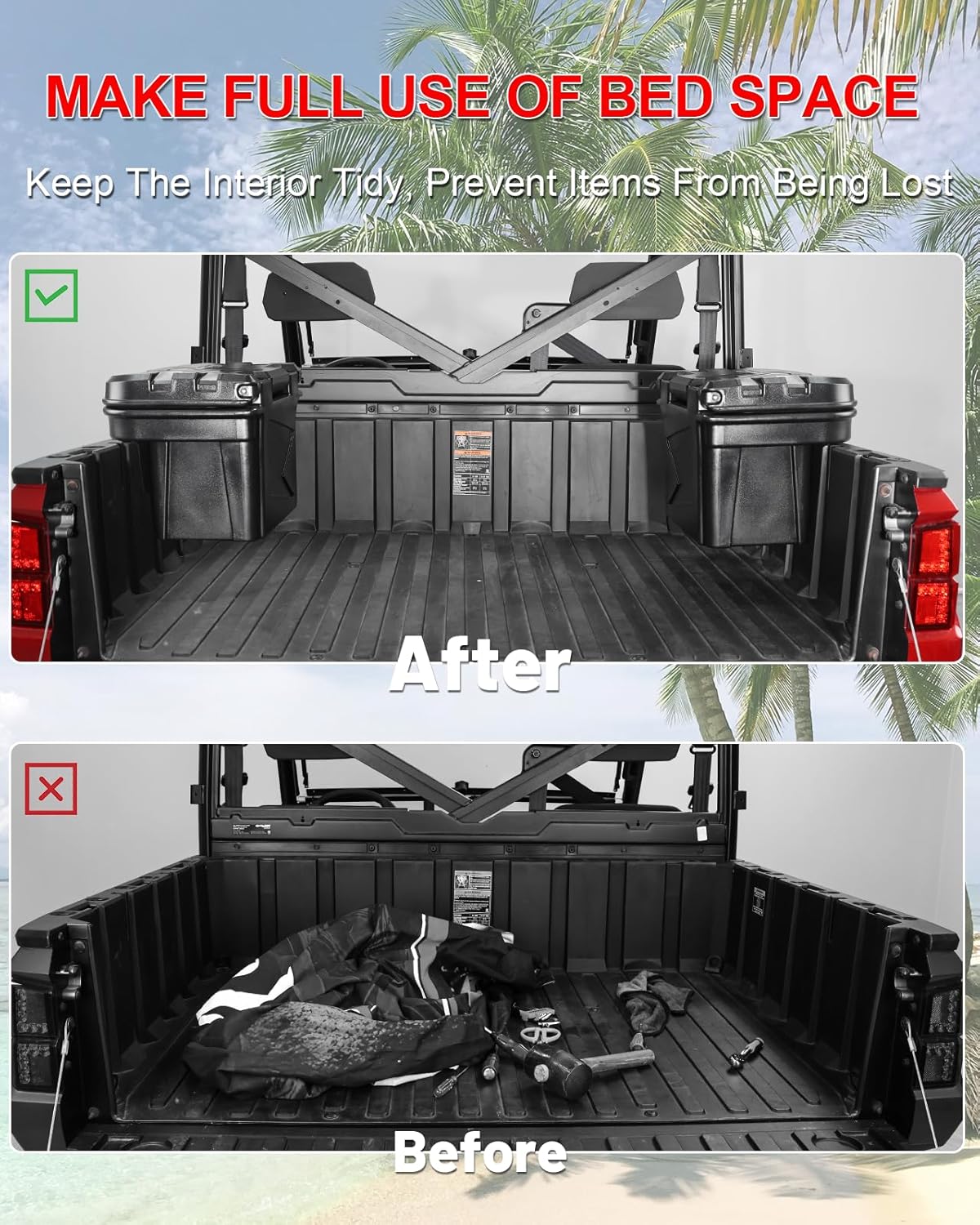 Detalle de StarknightMT Ranger XP 1000 Bed Box 24L/6GAL: A rugged UTV storage that adds real utility
