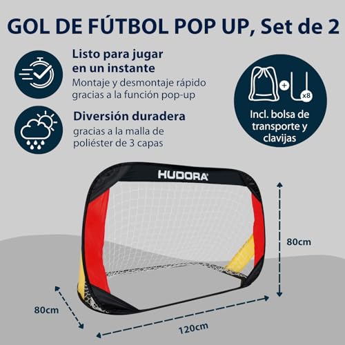Detalle 2 de HUDORA Conjunto de 2 porterías plegables para jardín
