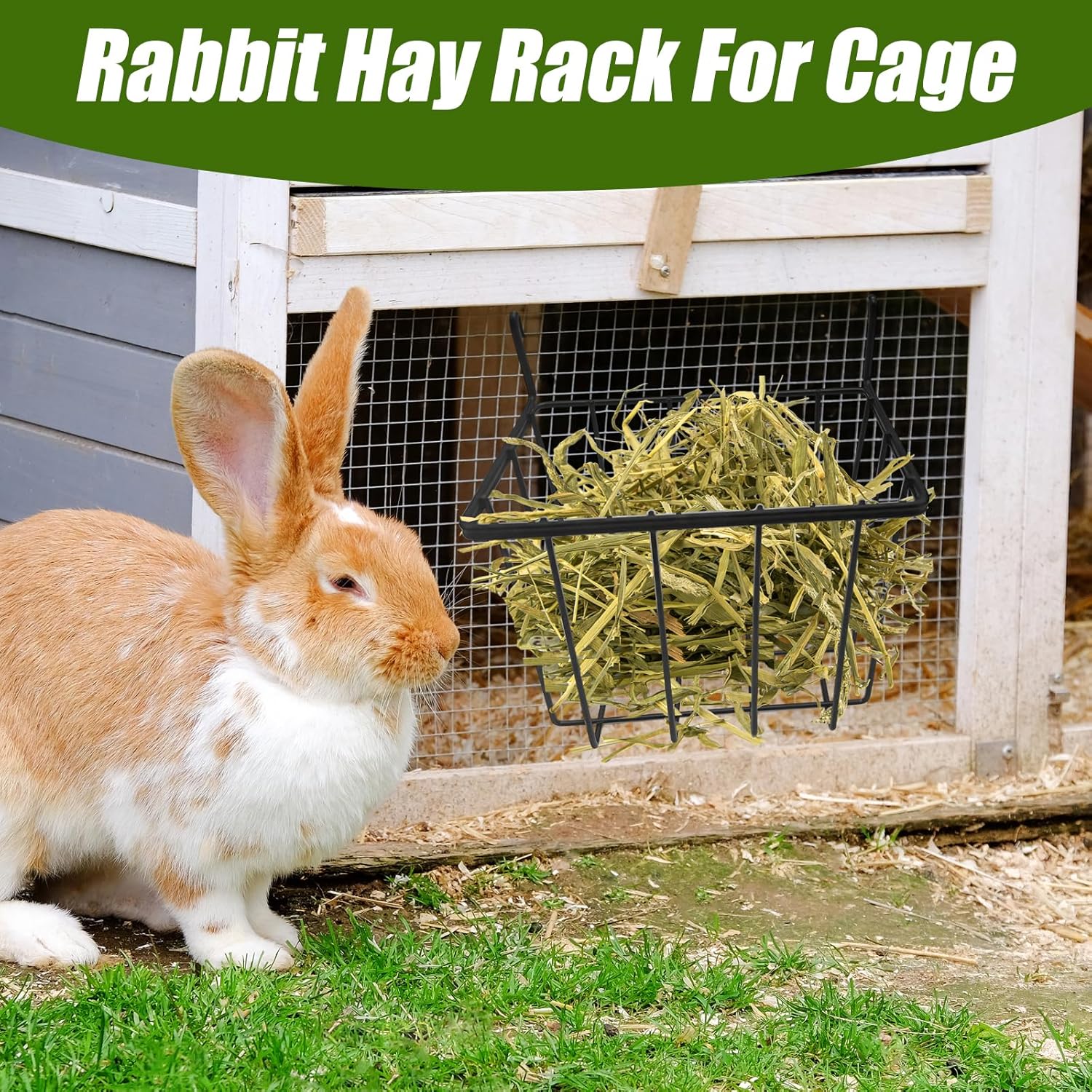 Detalle 2 de 2 PCS Rabbit Hay Feeder and Guinea Pig Hay Feeder – Metal Cage Food Racks