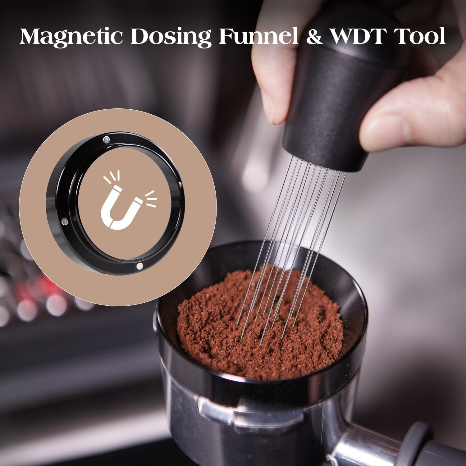 Detalle de troletoi 7-Piece Espresso Accessories Kit with 53.3mm Tamper and WDT Tool