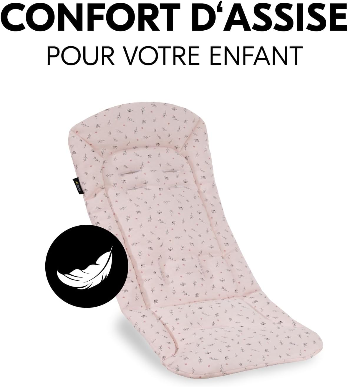 Thumbnail 4 de hauck Coussin Poussette Universelle - Coussin bébé 70 x 37 cm, coton respirant, fleurs rose