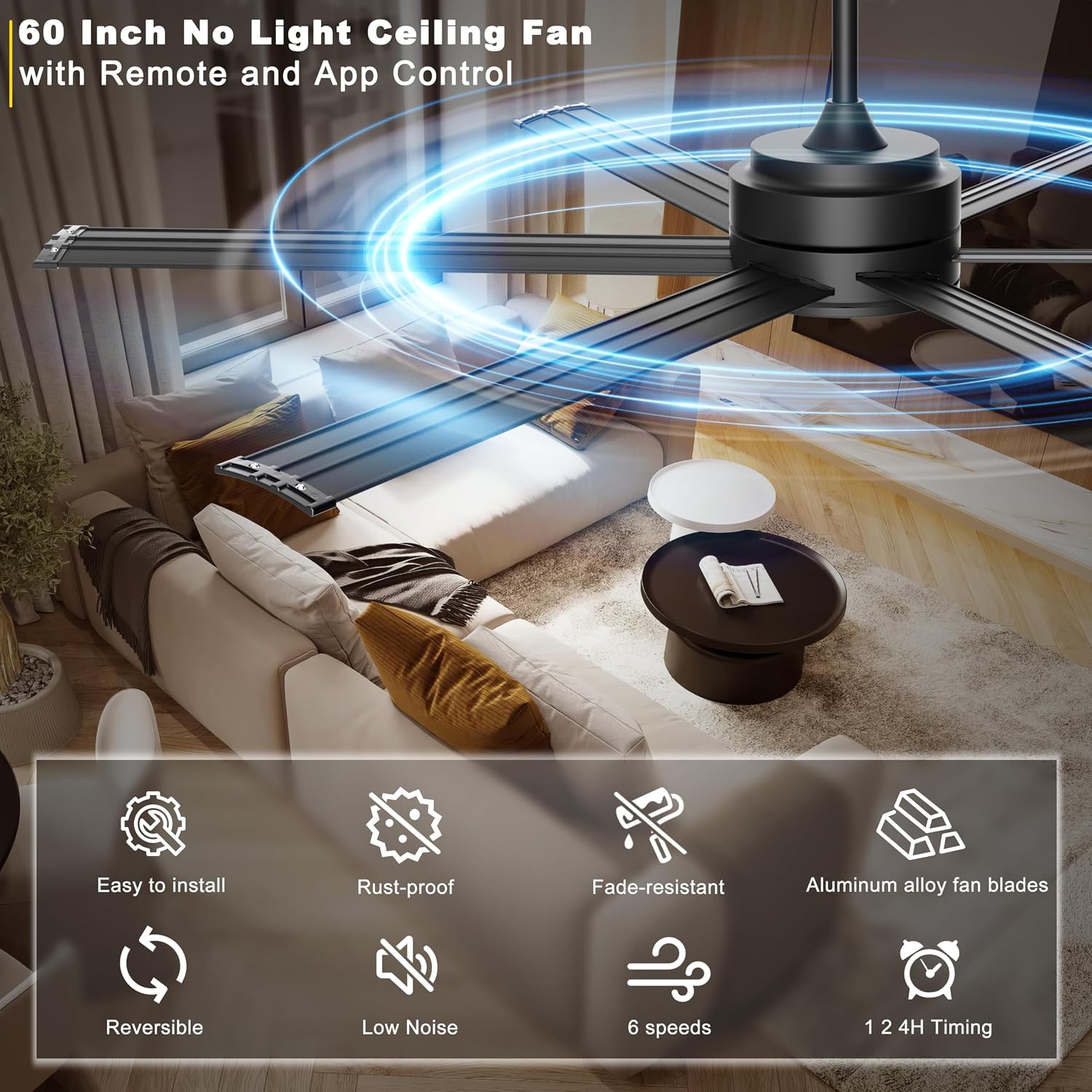 Detalle de Ohniyou Ceiling Fan 60-Inch