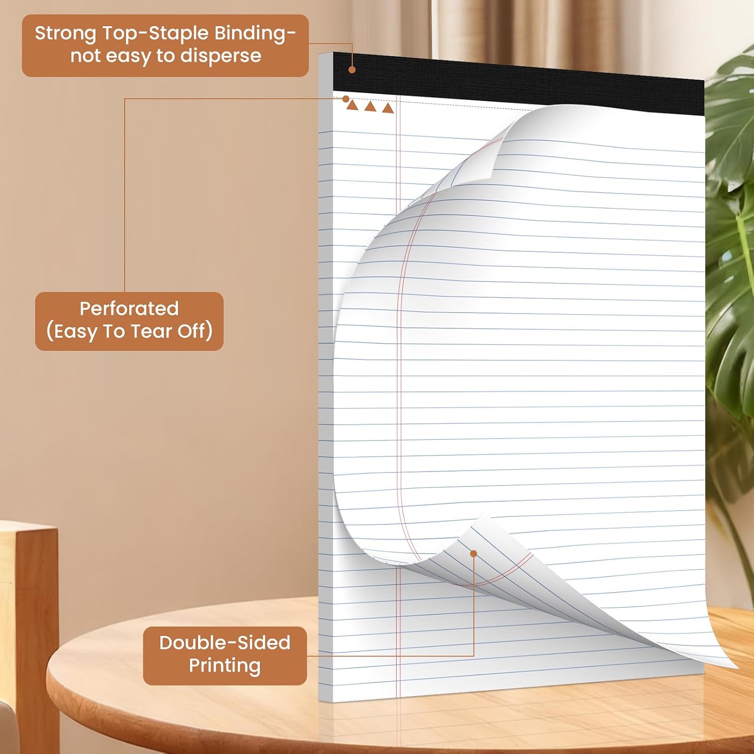 Detalle 2 de Ciphyfee 8.5 x 11 Legal Pads, 6-Pack College-Ruled Notepads