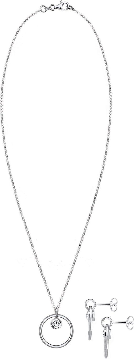 Detalle de Elli Damen Schmuckset Kreis Cut Out Kristalle