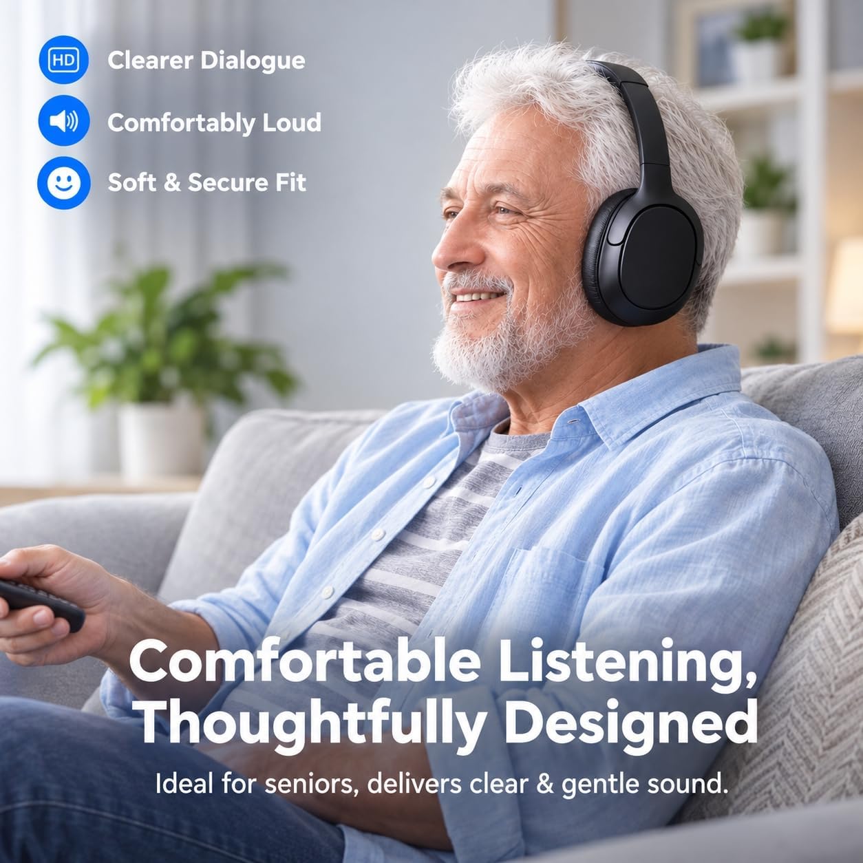 Thumbnail 6 de Swiitech CH-211-new Wireless TV Headphones, Over-Ear, Black, Bluetooth 5.3