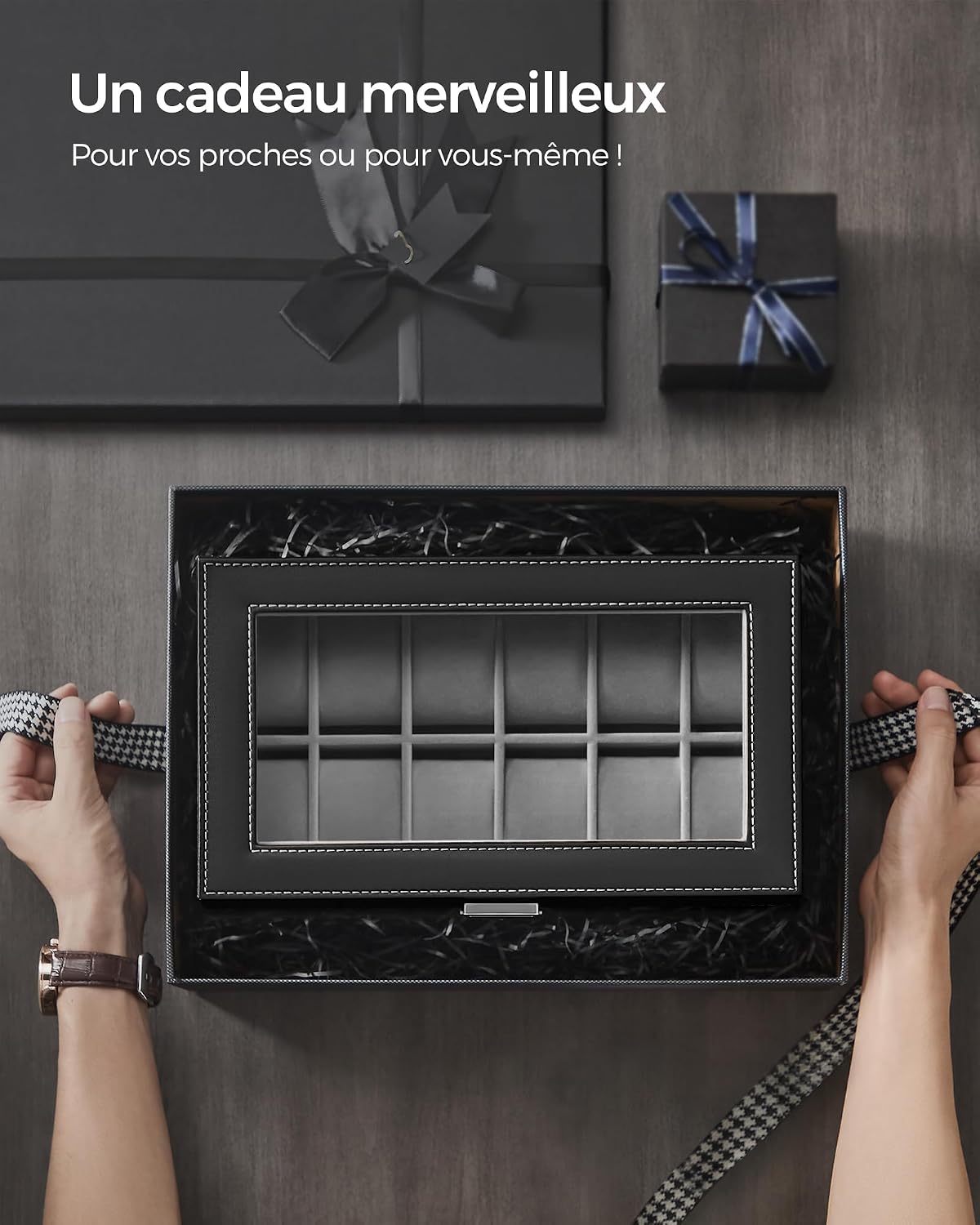 Thumbnail 6 de SONGMICS Boîte à Montres 12 montres PU Noir