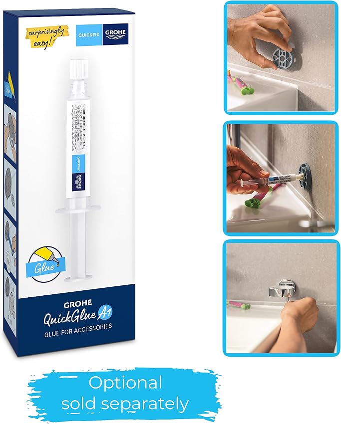 Detalle 2 de Grohe Start Cube QuickFix Portarrollos Cromo para Pegar o Atornillar 🚽