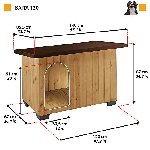Detalle 2 de Ferplast BAITA 120 caseta exterior para perros 141×86,5×87 cm
