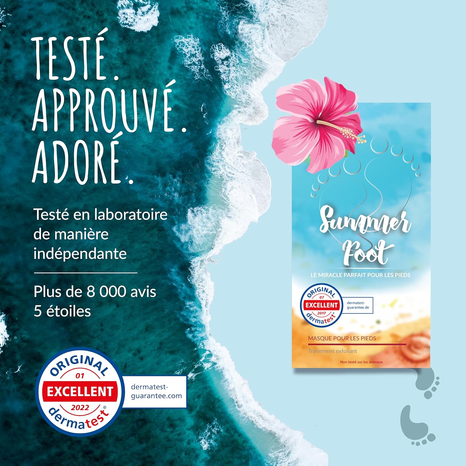 Detalle de Summer Foot masque premium pour les pieds – élimine callosités et laisse les pieds doux