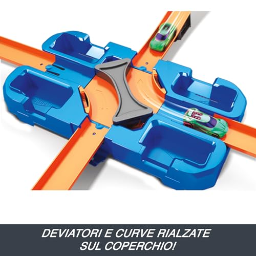 Detalle de Hot Wheels Track Builder Deluxe Stunt Box: kit acrobazie con due auto 1:64