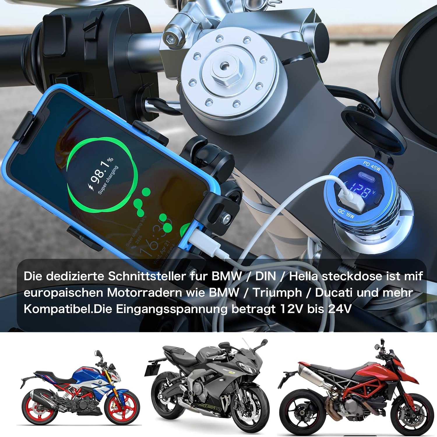 Thumbnail 4 de 45W PD USB-C Zigarettenanzünder Ducati Ladegerät