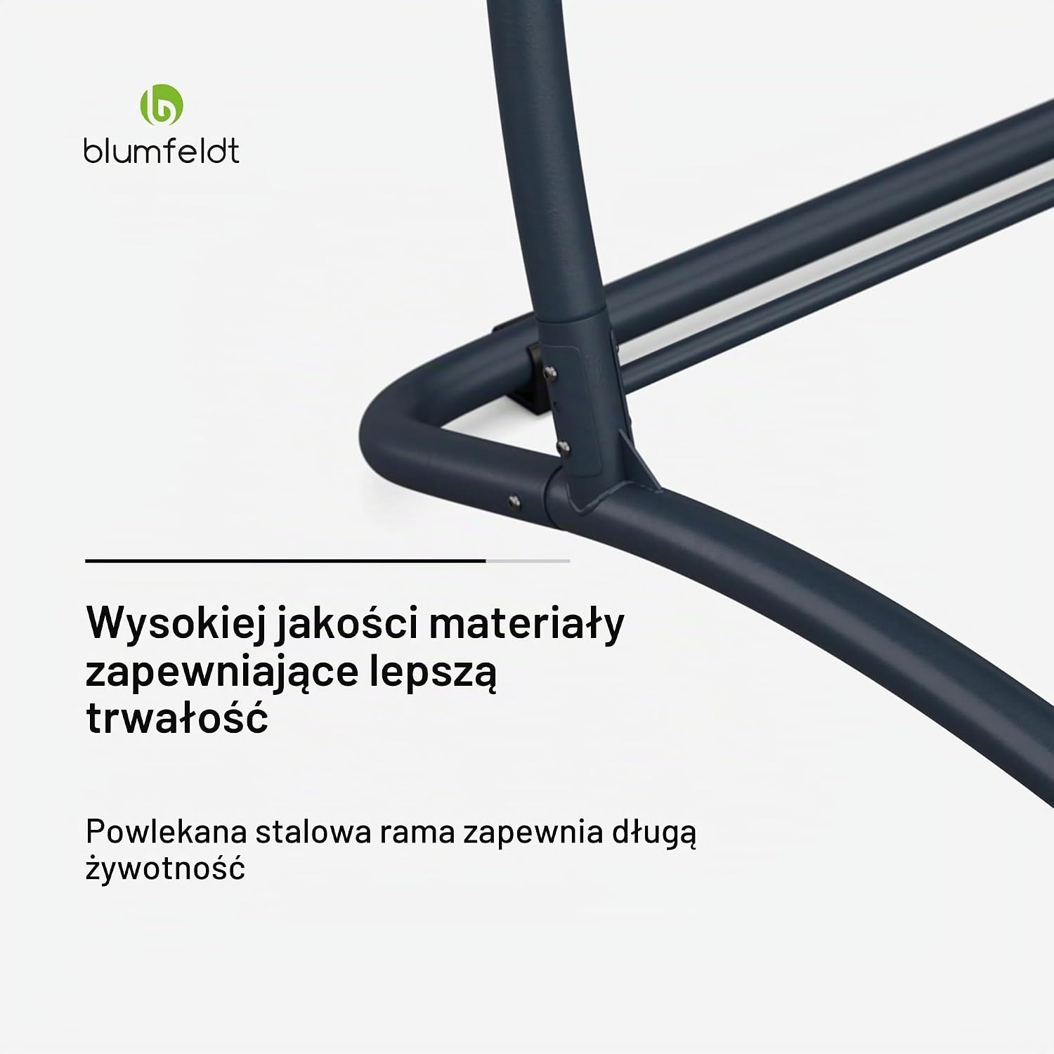 Detalle de blumfeldt GDI17-HS-SS-A – stalowy stojak do fotela wiszącego, antracytowy