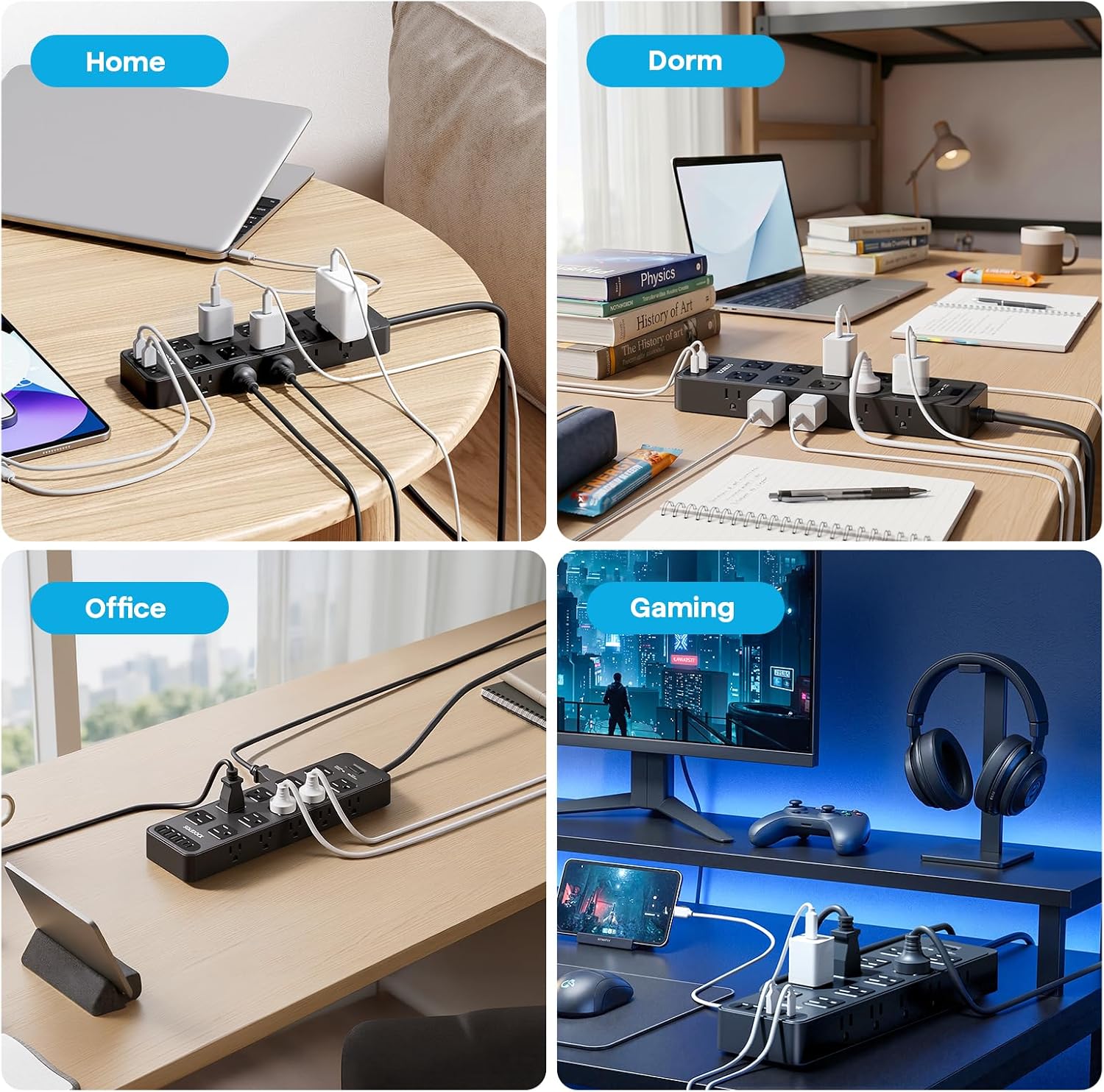 Thumbnail 6 de Solidock 20-Outlet Power Strip with USB-C (6-ft Extension Cord) and 2700-Joule Surge Protection