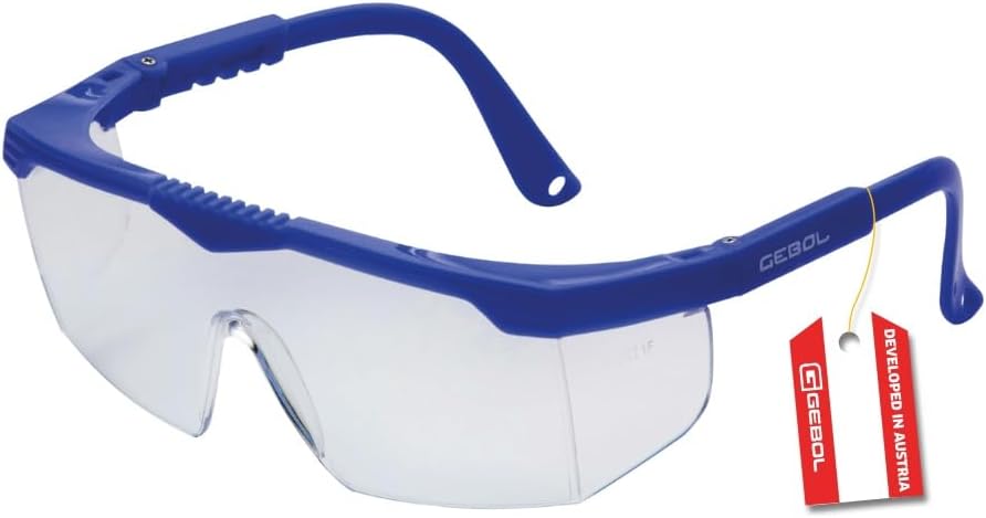 Gebol Lunettes de protection Safety Kids – légère, ajustables, anti-rayures, bleu et rose