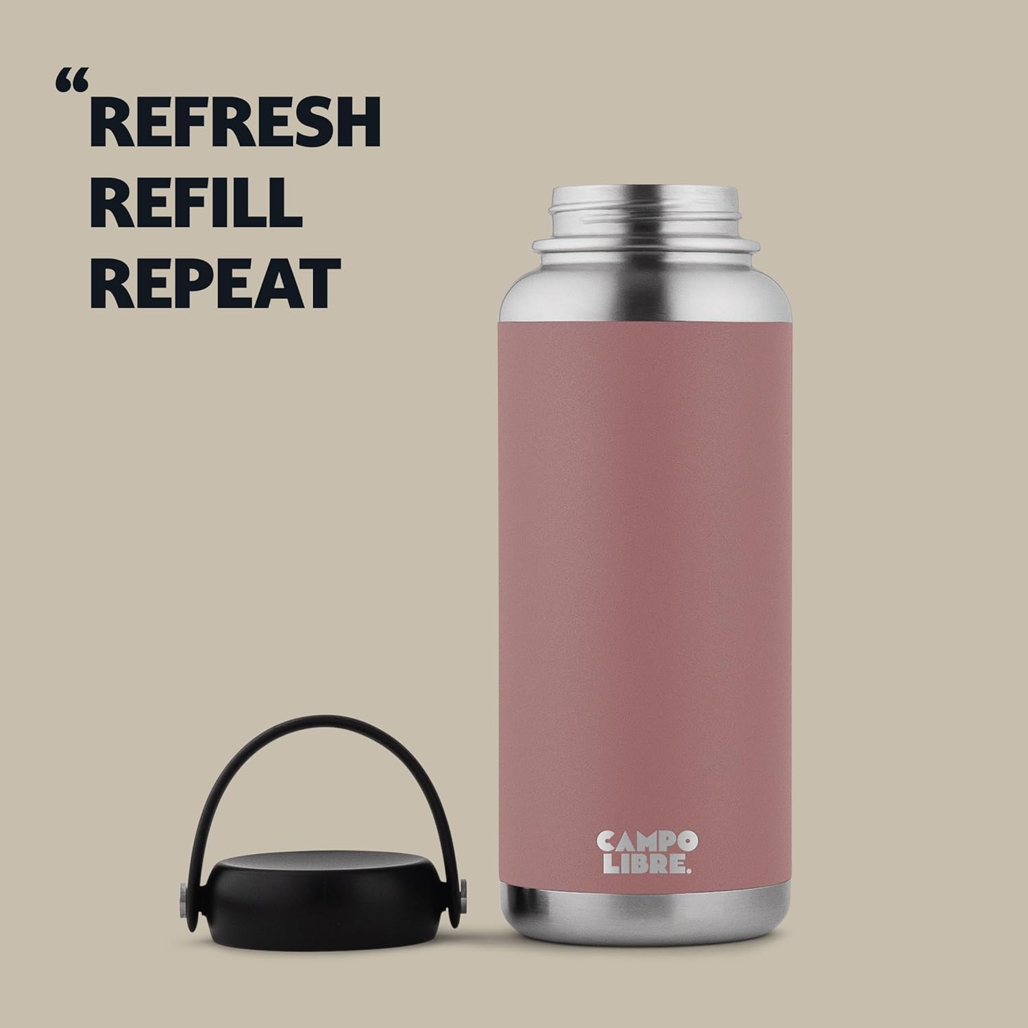 Thumbnail 1 de Campo Libre. Umberto Premium Edelstahl-Thermoskanne (1 l) – 12 h heiß & eiskalt, auslaufsicher