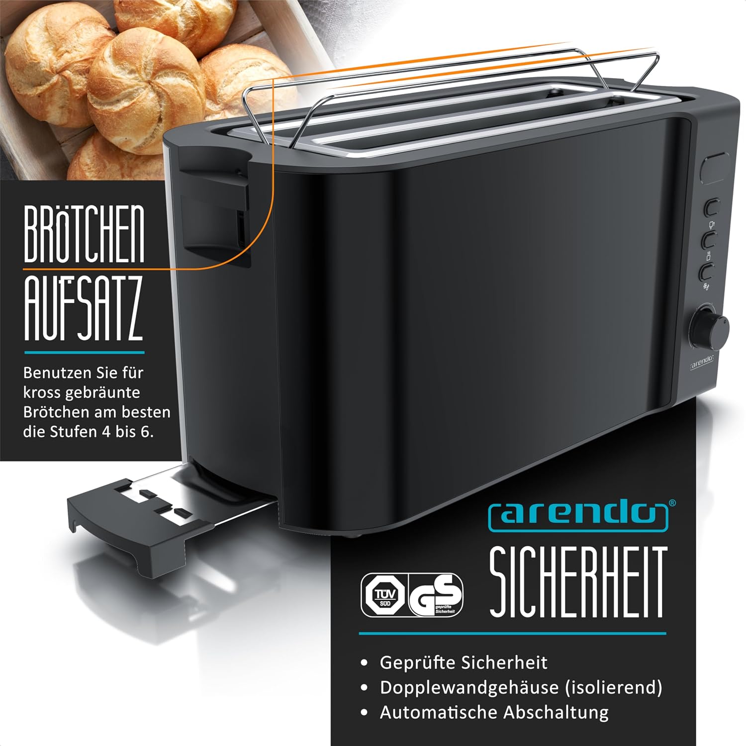Detalle 2 de Arendo Frukost Toaster 1500 W 🍞