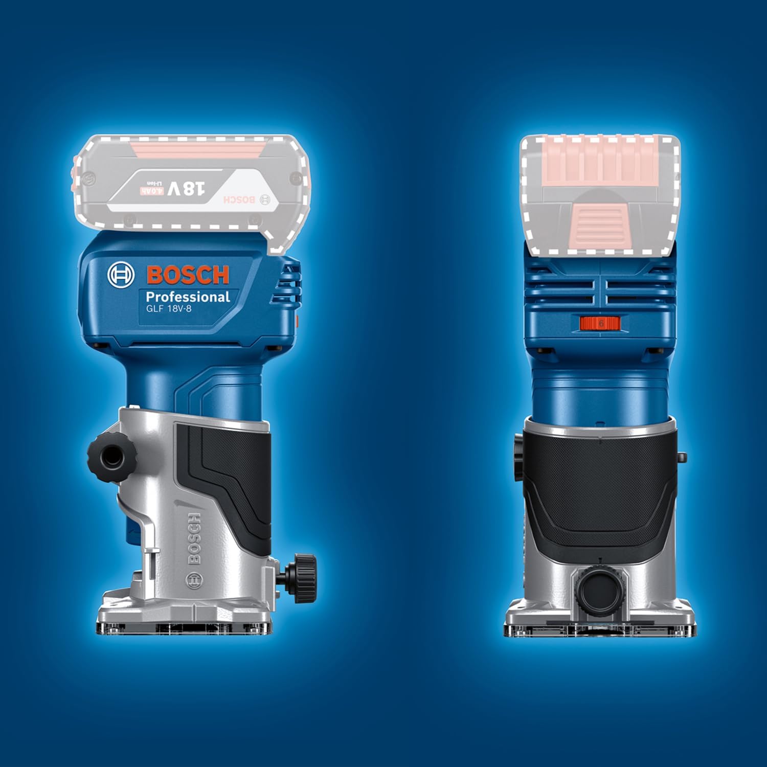 Thumbnail 5 de Bosch Professional 18V System GLF 18V-8 — défonceuse portative avec aspiration, guide et pinces 8 mm