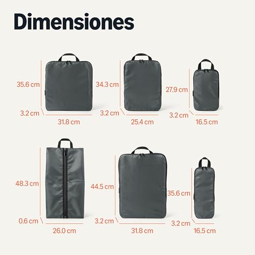 Thumbnail 4 de Amazon Essentials Organizadores de Equipaje 6 piezas, gris
