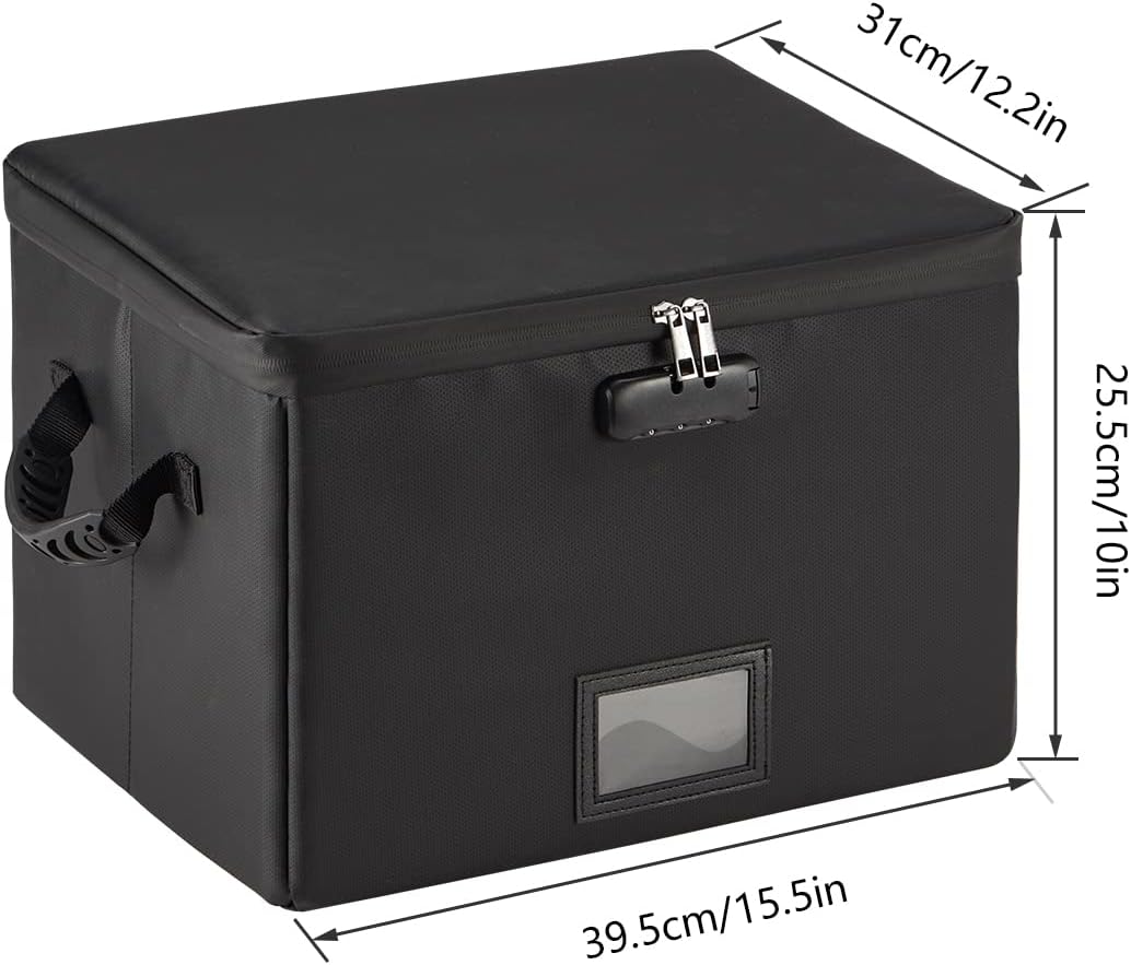 Thumbnail 4 de Fireproof Document Box with Lock, Collapsible Fireproof File Storage for Letter/Legal Folders (Pink)