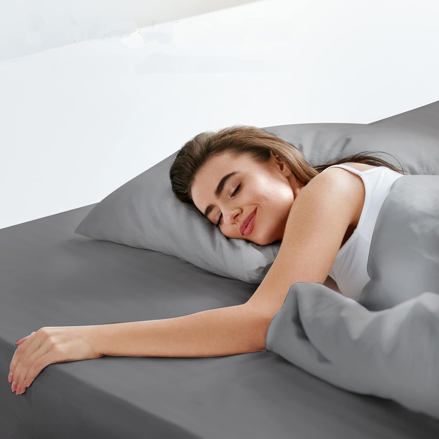 Detalle 2 de LuxClub Double Fitted Sheet with 40cm Depth in Beige