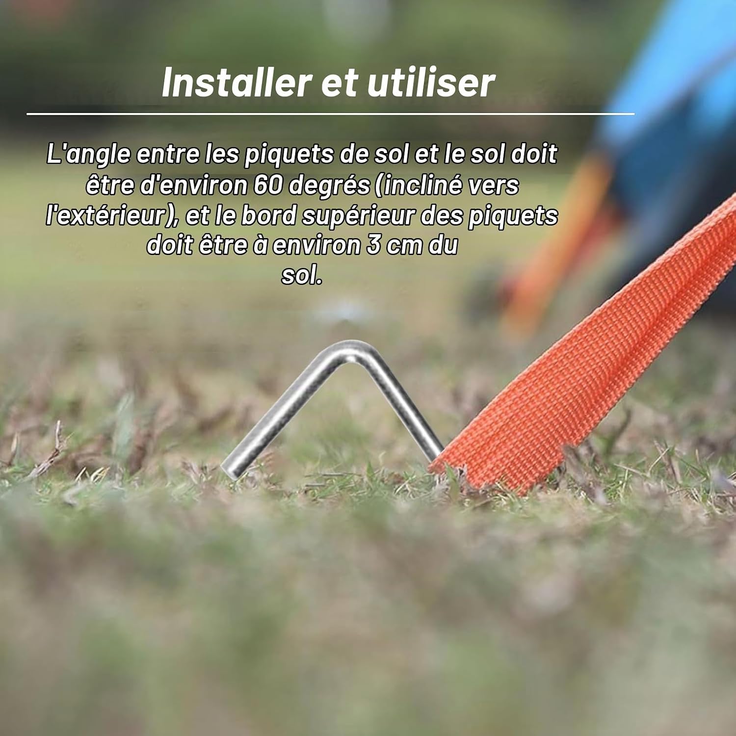 Detalle 2 de CALLYSONIC tentpennen, set van 15, 15 cm lang voor tentbevestiging