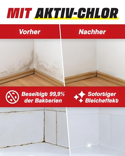 Detalle de VEXIL Profi Schimmelentferner – Extra stark mit Aktiv-Chlor, Hafteffekt, 500 ml
