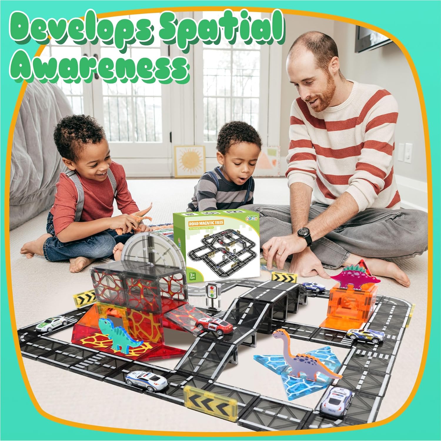 Thumbnail 3 de SKTMYY Magnetic Tiles Road Set for Toddlers