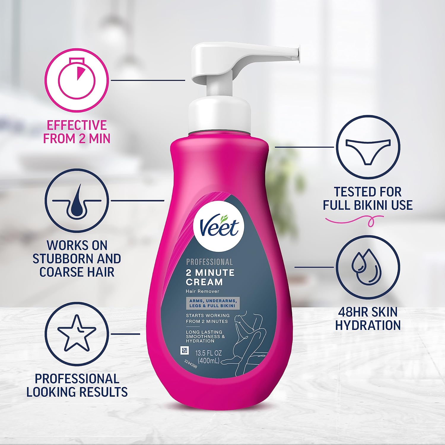 Thumbnail 2 de VEET Professional 2 Minute Cream for All Skin Types with Shea Butter — 13.5 FL OZ with Spatula