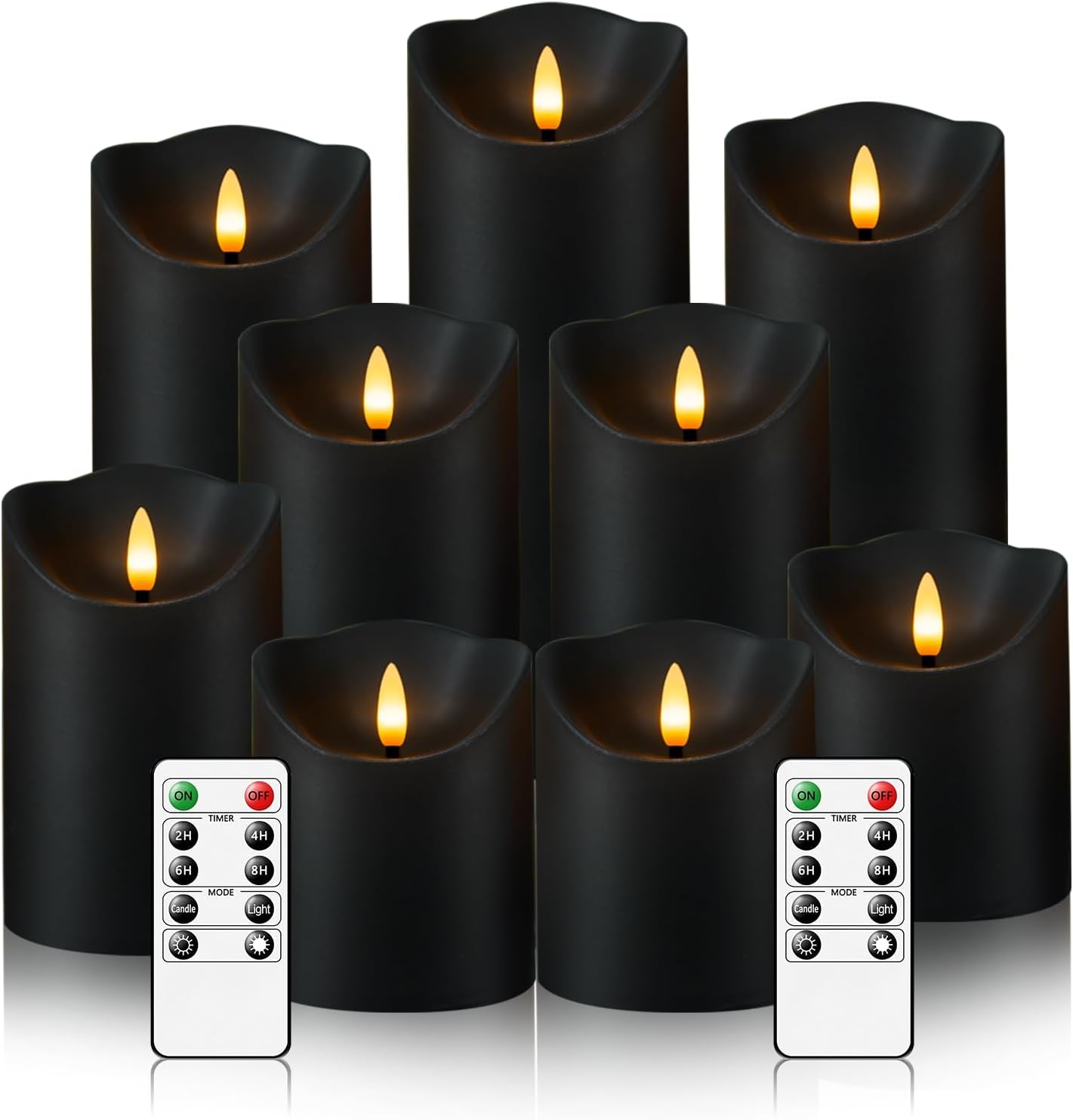 Detalle de Nimiko Flameless Candles, 9-Piece Set