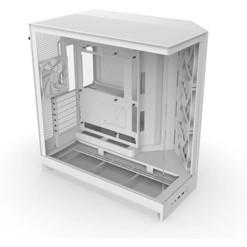 Detalle de NZXT H9 Flow Blanco — caja ATX con ventana